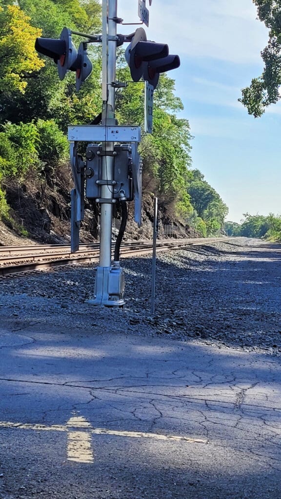 Railroad track near boat launch  in Germantown NY
